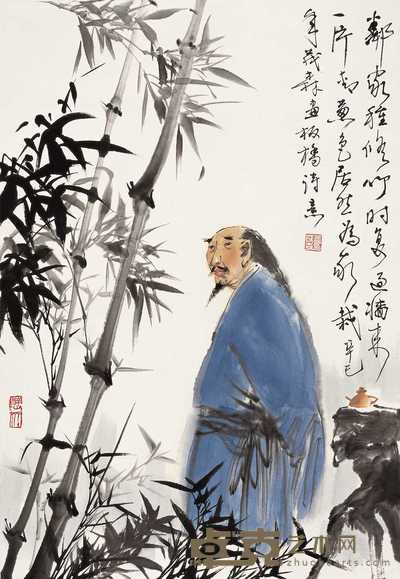 盖茂森 辛巳（2001年）作 板桥诗意 立轴 69×47.5cm